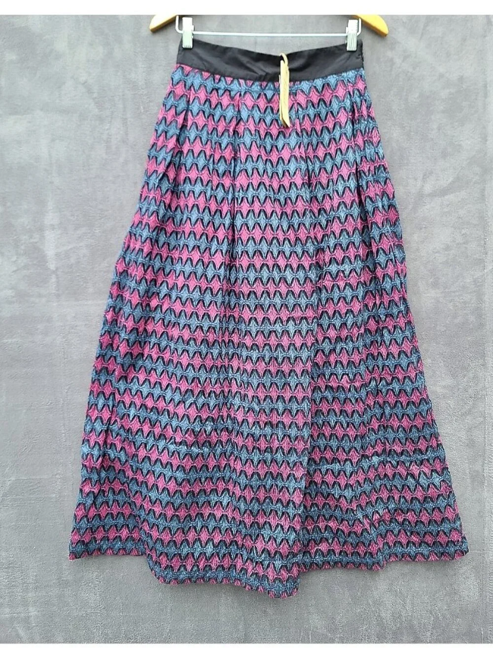 Anthropologie X Let Me Be Textured Maxi Skirt Sz S Blue Purple Lined Dressy NWT - Picture 2 of 11